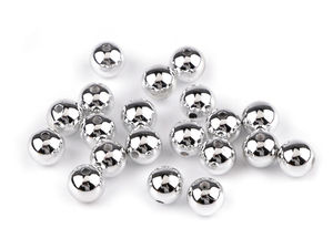 Premium Metallic Finish Craft Beads - 12mm Round Plastic Beads for Jewelry Making, DIY Crafts, and Holiday Decorations