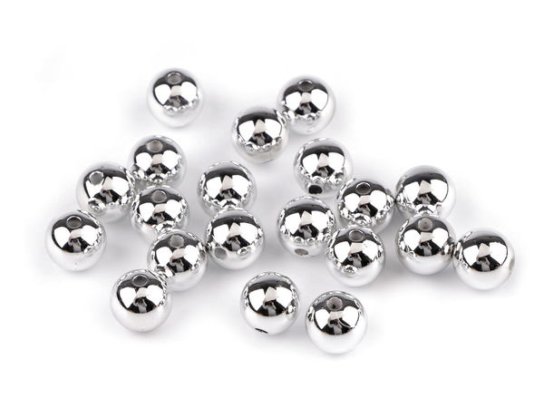 Premium Metallic Finish Craft Beads - 12mm Round Plastic Beads for Jewelry Making, DIY Crafts, and Holiday Decorations