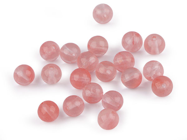 Synthetic Cherry Quartz Mineral Beads, 7 mm - Premium Gemstone Beads for Jewelry Making and Crafts