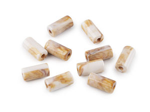 Premium Marble-Effect Plastic Roller Beads, 11x22mm - High-Gloss Smooth Craft Beads for Jewelry Making and DIY Decorations