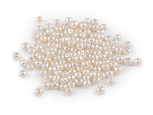 Premium Textured Glass Wax Pearl Beads (4mm) - Scalloped Faux Pearls for Jewelry Making, Beading & Crafts