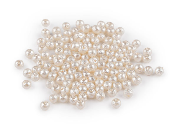 Premium Textured Glass Wax Pearl Beads (4mm) - Scalloped Faux Pearls for Jewelry Making, Beading & Crafts