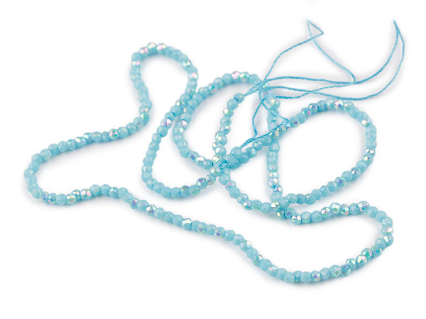 Premium 2mm Fire-Polished Glass Beads with Lustrous AB Finish - 36cm Strand (Approx. 210 pcs) for Jewelry Making & Fine Crafting