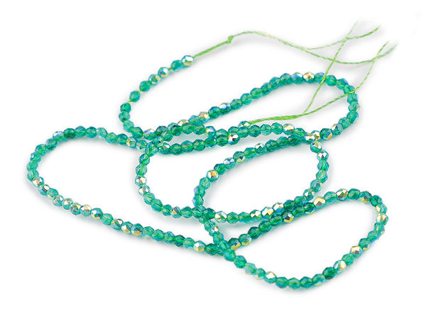 Premium 2mm Fire-Polished Glass Beads with Lustrous AB Finish - 36cm Strand (Approx. 210 pcs) for Jewelry Making & Fine Crafting