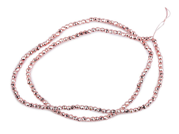 Premium Fire-Polished Cut Glass Beads (2mm, Metallic Finish) – Approx. 160 Pieces on Wire
