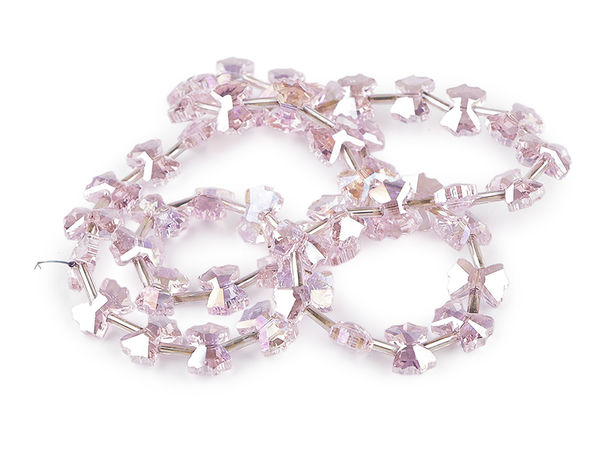 Premium Glass Cut Bow Beads and Smooth Spacer Rods Set on Wire - High-Shine Shimmering Components for Jewelry Making, DIY Crafts, & Beading