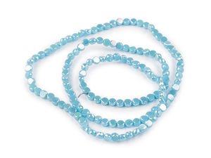 Premium 4mm Flat Round Faceted Glass Beads on Wire (Approx. 140 Pieces) - High-Shine Cut Beads for Jewelry Making and DIY Crafts