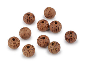 Natural Coconut Shell Beads - 14mm Round Wooden Beads for Jewelry Making, DIY Crafts, and Macrame - Natural Brown