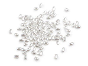 Premium White Plastic Wax Rice Pearl Beads (2.5x4 mm) - Lightweight Jewelry Components for DIY Crafts