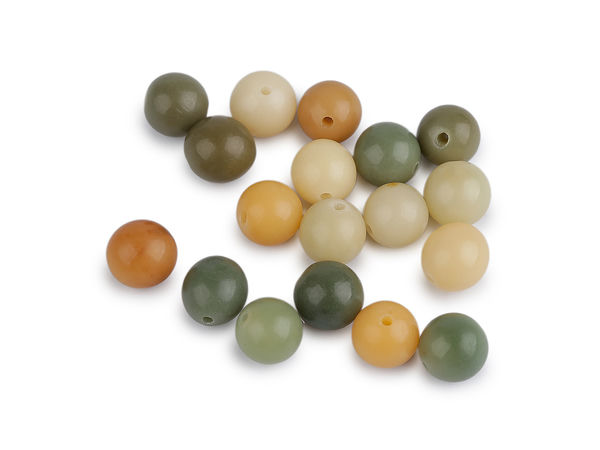 Natural Look Round Plastic Craft Beads (11mm - 13mm) – Earth Tone Large Hole Beads for Jewelry Making & DIY Projects