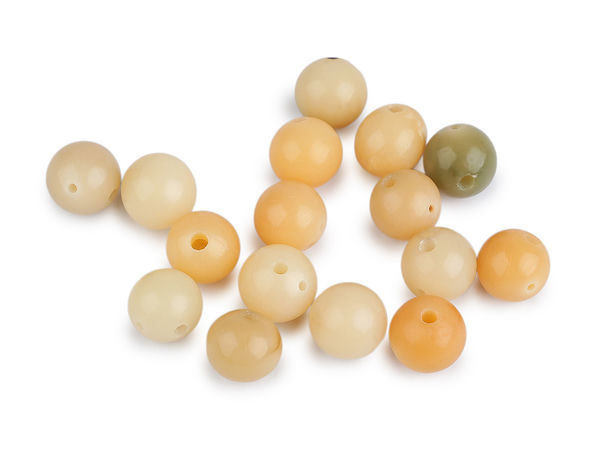 Natural Look Round Plastic Craft Beads (11mm - 13mm) – Earth Tone Large Hole Beads for Jewelry Making & DIY Projects