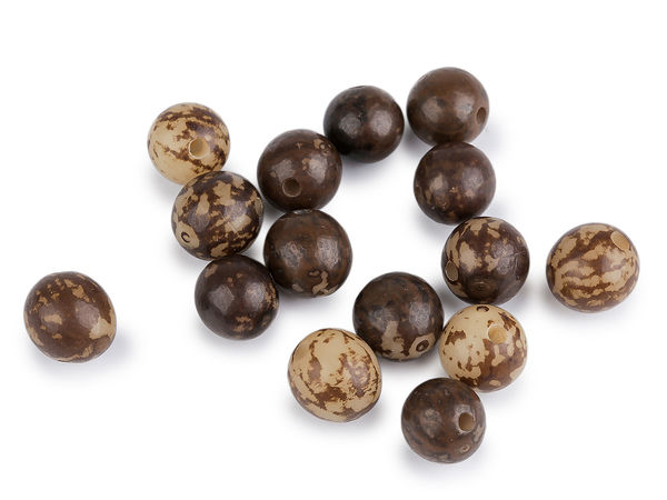 Natural Look Round Plastic Craft Beads (11mm - 13mm) – Earth Tone Large Hole Beads for Jewelry Making & DIY Projects