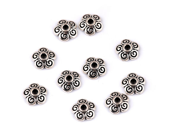 Premium 8mm Metal Flower Bead Caps - Decorative Floral End Caps for Jewelry Making, DIY Crafts, and Angel Ornaments