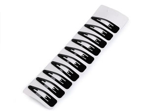 Premium Glossy Black Snap Hair Clips – Comfort-Hold Classic Hair Accessories (Set of 2)