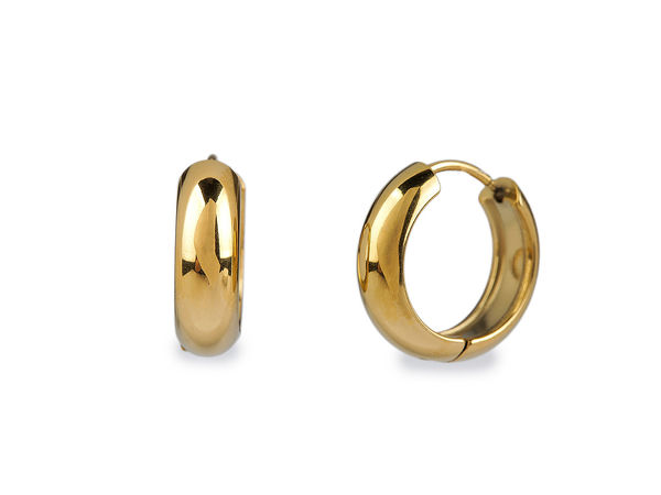 Premium Stainless Steel Huggie Hinged Hoop Earrings - High-Polish Versatile Sleepers