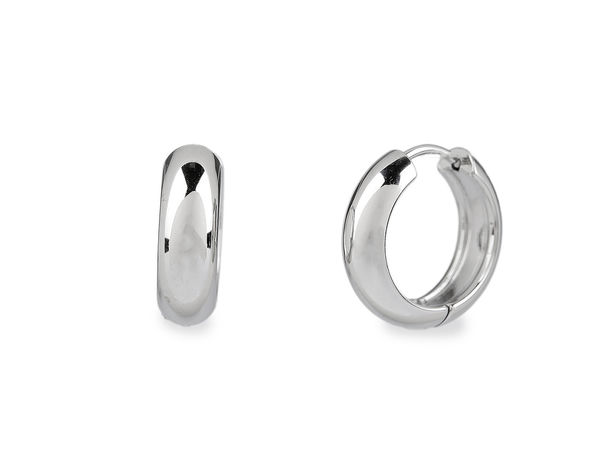 Premium Stainless Steel Huggie Hinged Hoop Earrings - High-Polish Versatile Sleepers