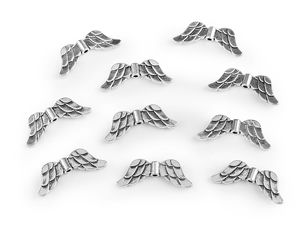 Double-Sided Metal Angel Wings Charms (12x29mm) for Crafts, Jewelry Making, and Fashion Embellishments