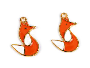 Enamel Fox Metal Pendant Charm and Zipper Puller for Clothing, Shoes, and Accessories