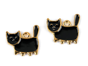 Enamel Cat Metal Charm & Zipper Puller - Decorative Fauna Pendant for Clothing, Shoes, Bags, and Crafting