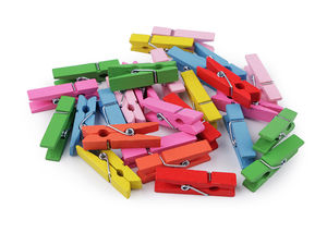 Mini Wooden Craft Pegs 7x35mm - Assorted Colors Decorative Clothespins for Photos, Gift Wrapping, and DIY Projects
