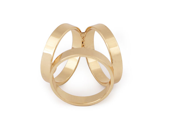 Elegant 3-Ring Scarf Buckle Clasp Holder - Decorative Gold Scarf Ring Clip for Women