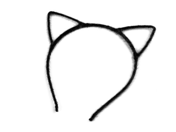 Plush Fuzzy Cat Ears Headband - Black Costume Accessory for Carnivals, Theme Parties, and Creative Play