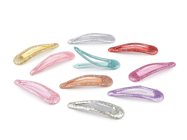 Premium Glitter Snap Hair Clips (10-Pack) – Assorted Sparkly Metal Hair Barrettes