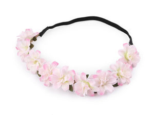 Bohemian Floral Garland Headband - Delicate Flower & Leaf Hair Wreath with Elastic Back, Romantic Hair Accessory