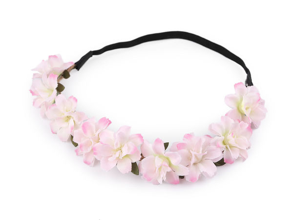 Bohemian Floral Garland Headband - Delicate Flower & Leaf Hair Wreath with Elastic Back, Romantic Hair Accessory