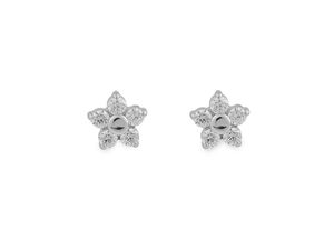 Bloom Flower Stud Earrings in Premium Stainless Steel with Sparkling Cubic Zirconia