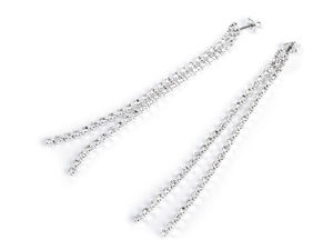 Jablonec Luxury Double-Row Rhinestone Fringe Drop Earrings