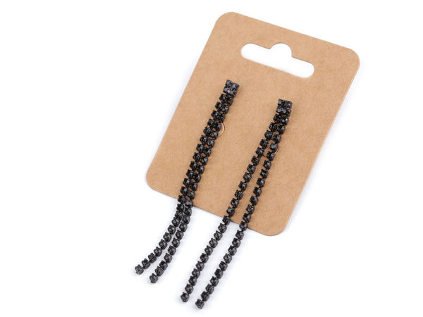 Jablonec Luxury Double-Row Rhinestone Fringe Drop Earrings