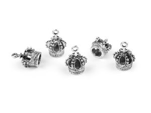 Royal Crown Metal Charm Pendant (12x16 mm) - Premium Platinum Finish for Jewelry Making, Fashion Customization, and Crafts