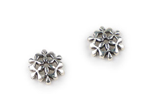 Premium Snowflake Metal Bead Caps, 8mm - For Jewelry Making & Festive Crafts