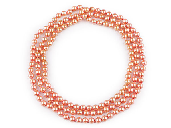 Elegant Long Simulated Pearl Strand Necklace - Vintage-Inspired Hand-Knotted Waxed Bead Necklace