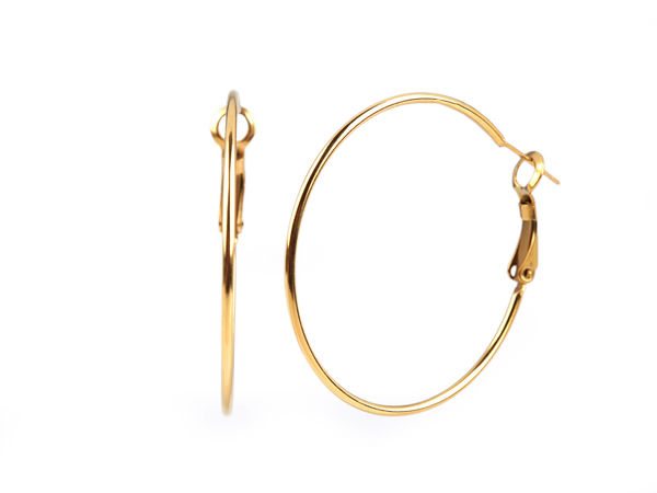 Premium Surgical Stainless Steel Hoop Earrings - Bold High-Shine Semi-Circular Fashion Earrings with Secure Snap Closure