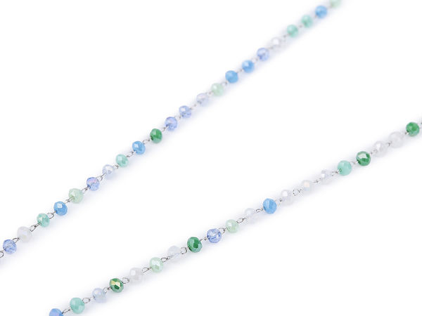 Delicate Stainless Steel Necklace with Shimmering Cut Beads and Rhinestones