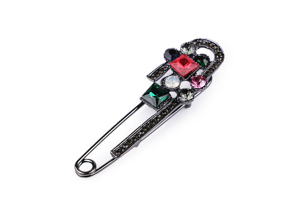 Elegant Rhinestone Safety Pin Brooch | Premium Decorative Accent Pin for Jackets, Scarves, and Accessories