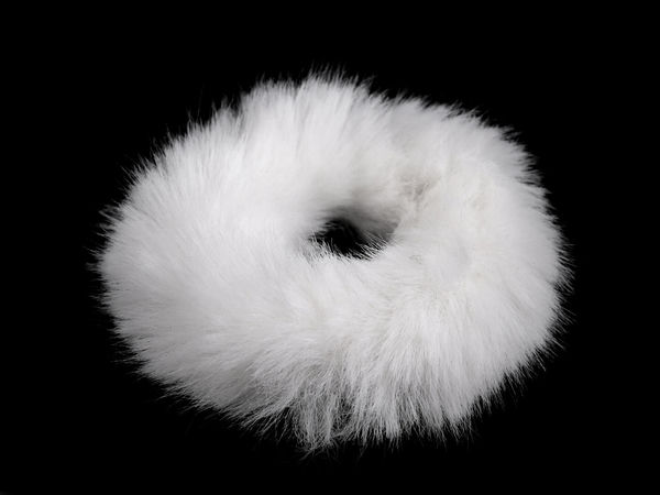 Plush Faux Fur Hair Scrunchie - Premium Damage-Free Elastic Hair Tie & Styling Band