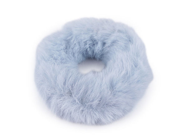Plush Faux Fur Hair Scrunchie - Premium Damage-Free Elastic Hair Tie & Styling Band