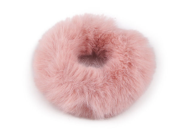 Plush Faux Fur Hair Scrunchie - Premium Damage-Free Elastic Hair Tie & Styling Band
