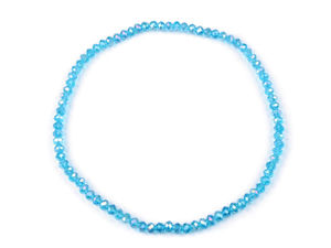 Elegant Faceted Glass Bead Stretch Necklace - Sparkling Statement Collar for Special Occasions and Weddings