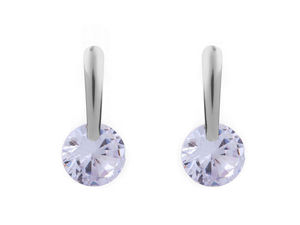 Premium Stainless Steel Cubic Zirconia Stud Earrings - Crystal Platinum Solitaire Studs