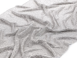 Premium Dazzling Crystal Rhinestone Mesh Fabric for Costumes, Gowns & Accessories - 39x116 cm