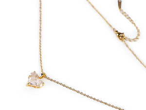 Elegant Stainless Steel Rhinestone Pendant Necklace - Adjustable Chain with Sliding Charm