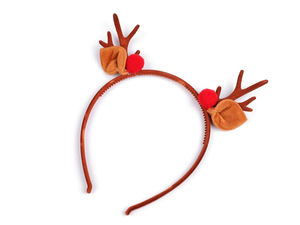 Festive Velvet Antler Holiday Headband - Premium Christmas & Party Costume Accessory