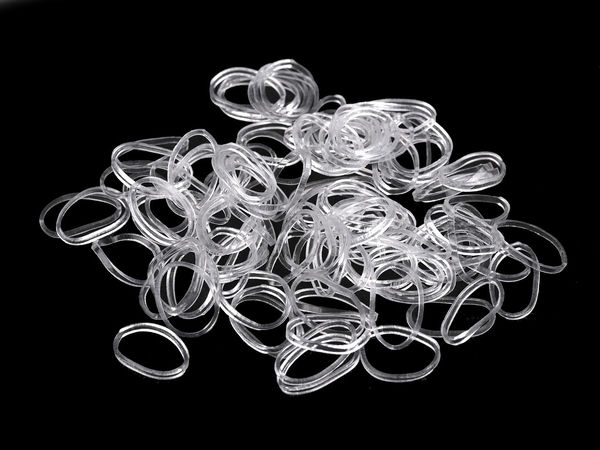 Premium Transparent Silicone Hair Elastics - Small Clear Bands for Intricate Braids, Hairstyling, and Everyday Organization (100-Pack)