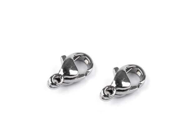 Premium Stainless Steel Lobster Clasp Carabiners - Platinum Finish, Multiple Sizes