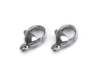 Premium Stainless Steel Lobster Clasp Carabiners - Platinum Finish, Multiple Sizes