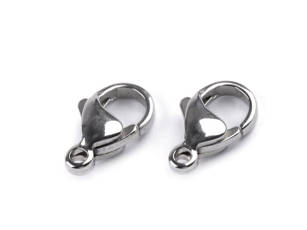 Premium Stainless Steel Lobster Clasp Carabiners - Platinum Finish, Multiple Sizes